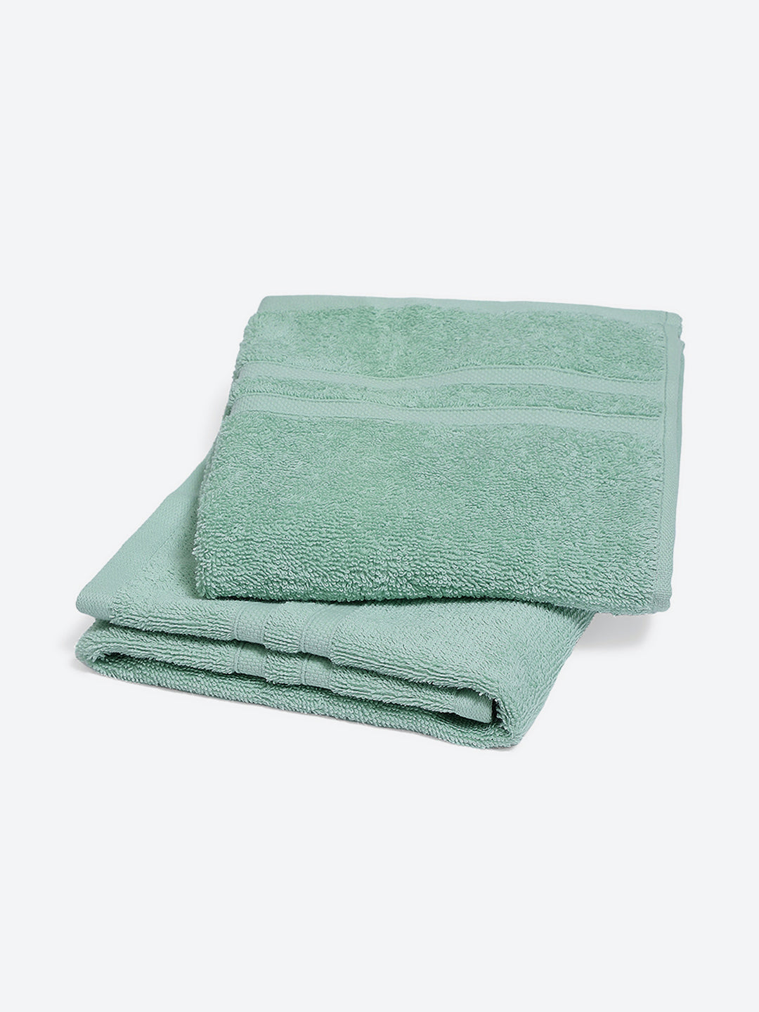 Sea Green Cotton 525 GSM Hand Towels (Pack of 2)