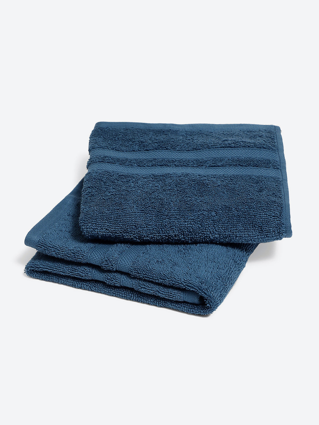 Navy Blue Cotton 525 GSM Hand Towels (Pack of 2)