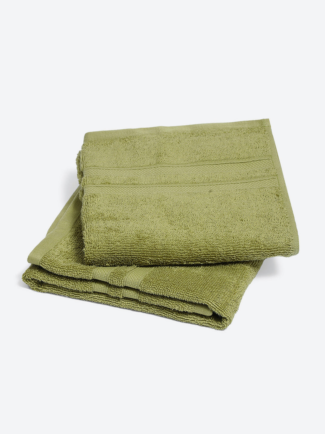 Olive Cotton 525 GSM Hand Towels (Pack of 2)