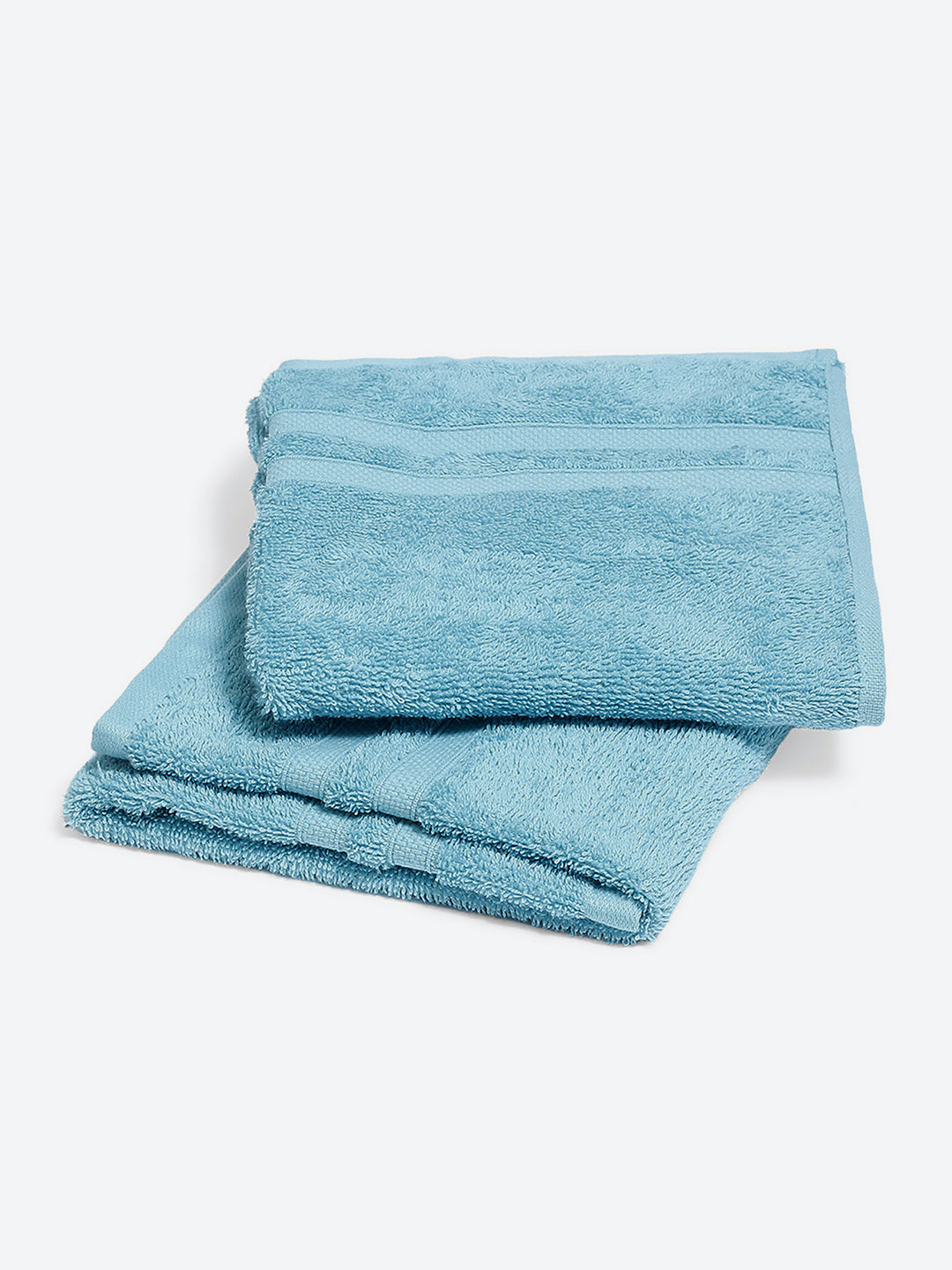 Blue Cotton 525 GSM Hand Towels (Pack of 2)