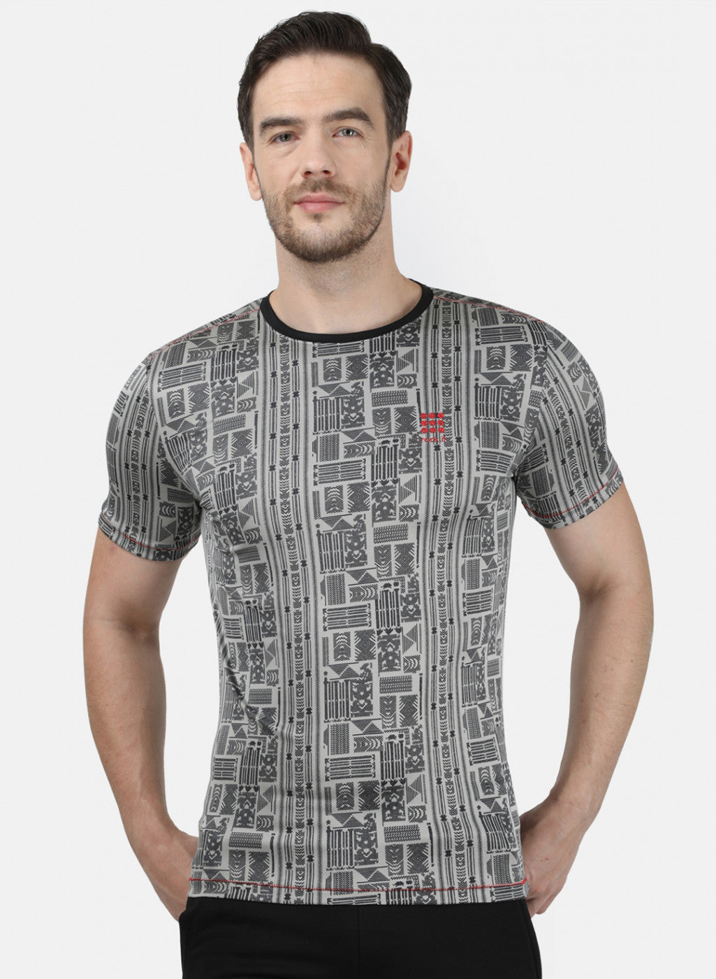 Rock.it Men Grey Printed T-Shirt