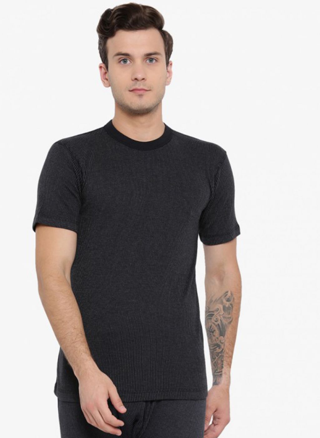 Men Black Solid Thermal Vest