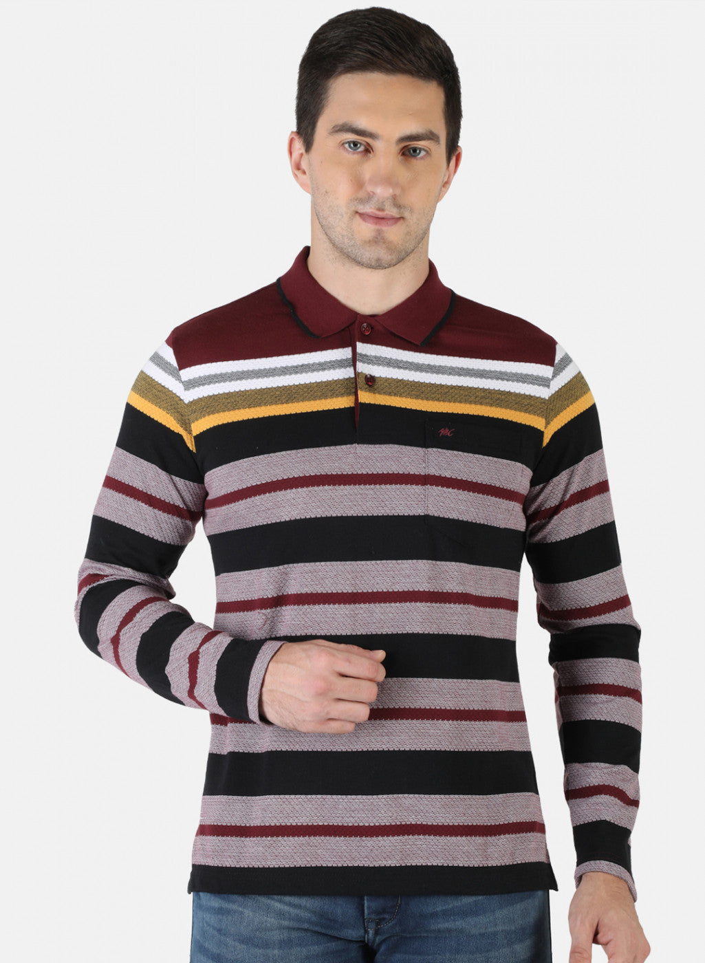 Men Maroon Stripe T-Shirt