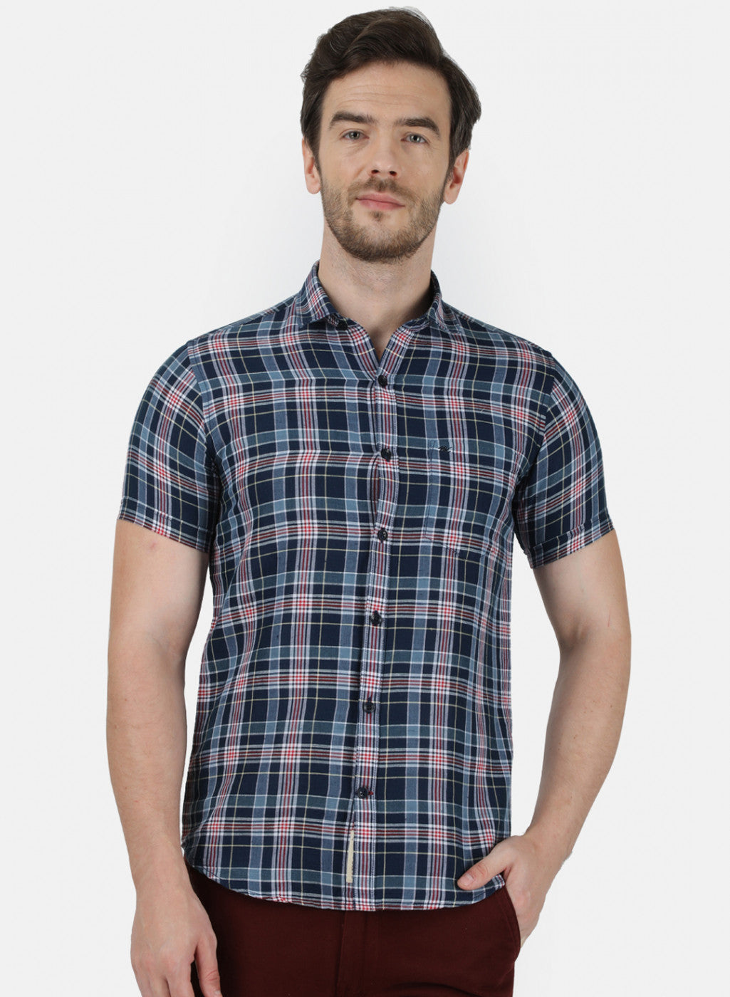 Mens NAvy Blue Check Shirt