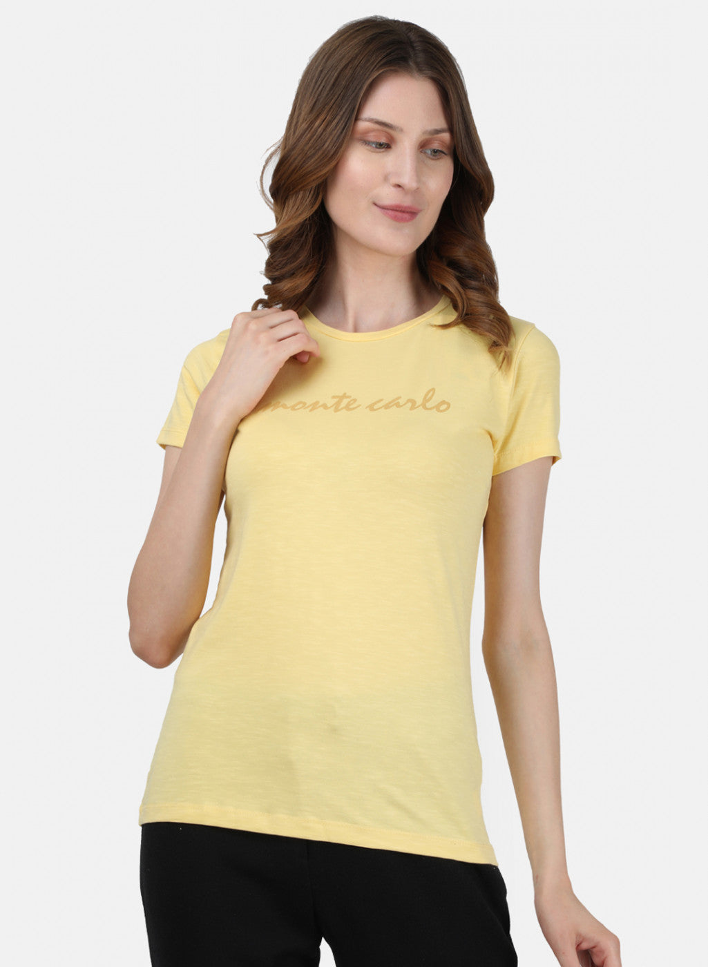 Womens Yellow Printed Top