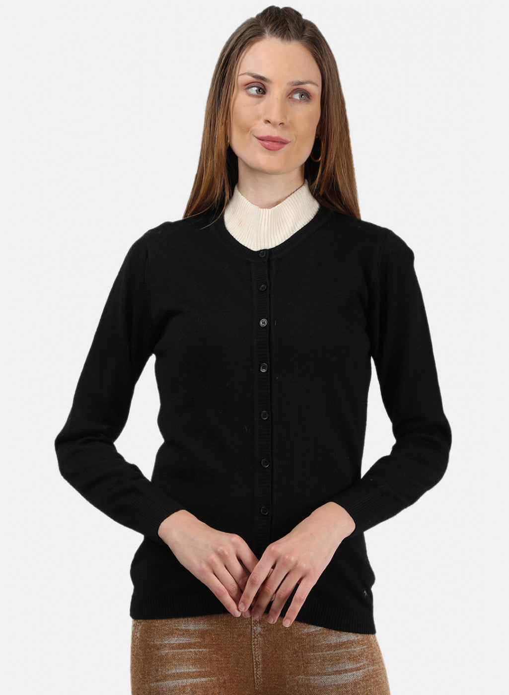 Women Black Solid Cardigan