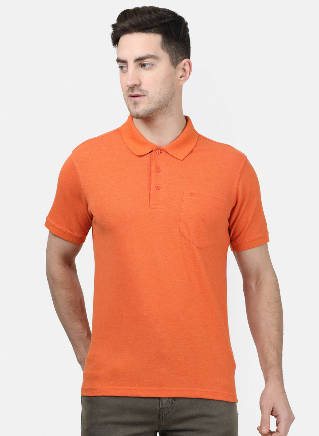 Mens Orange Plain T-Shirts