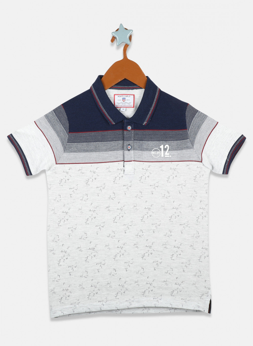 Boys Grey & Navy Stripe T-Shirts