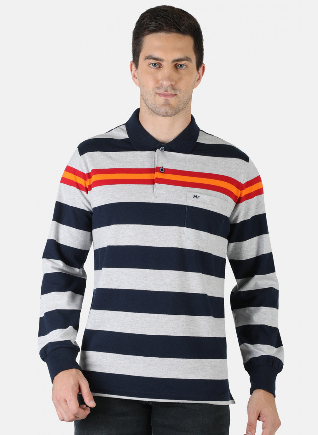 Men Blue Stripe T-Shirt