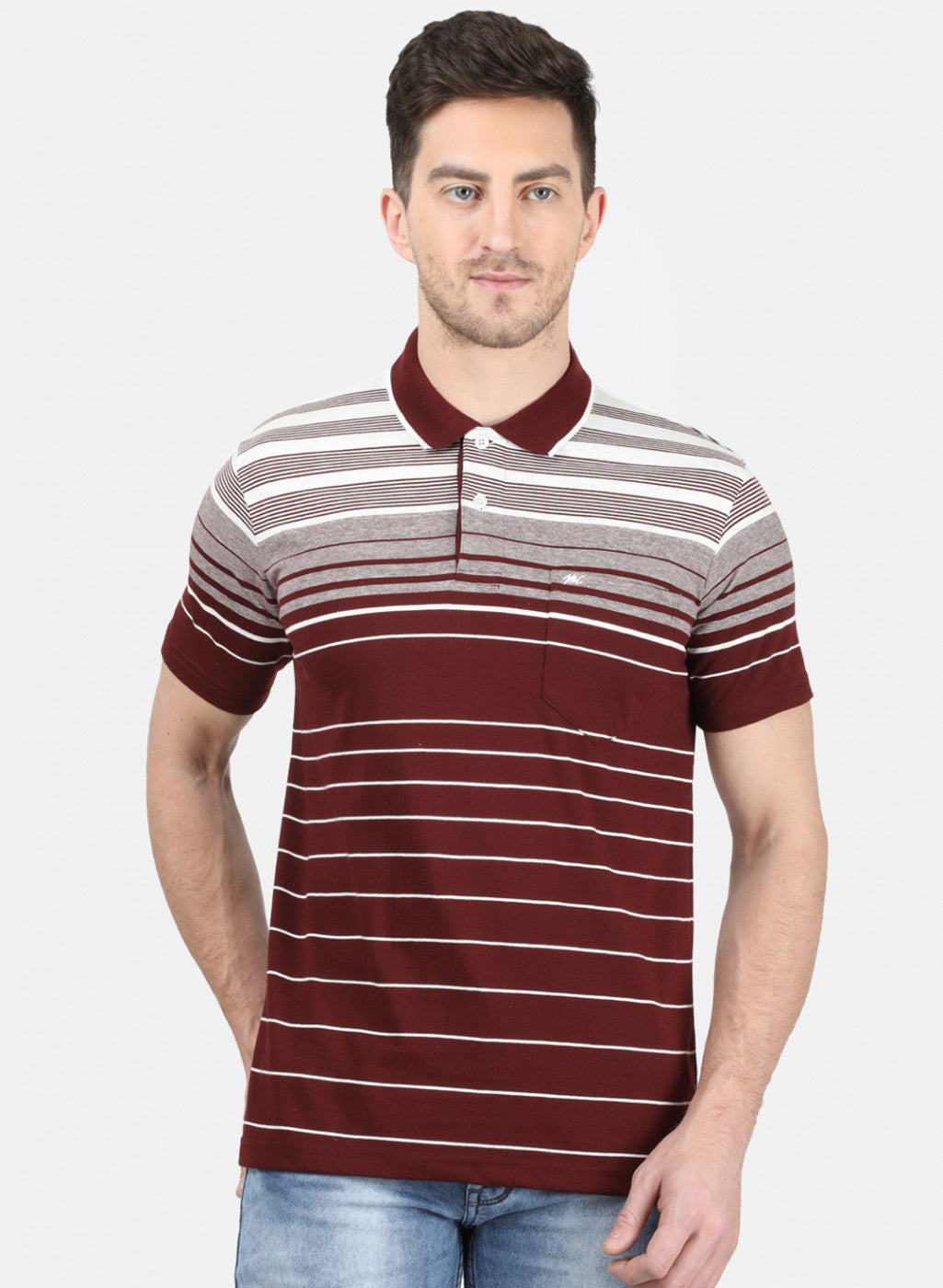 Mens Maroon Stripe T-Shirt