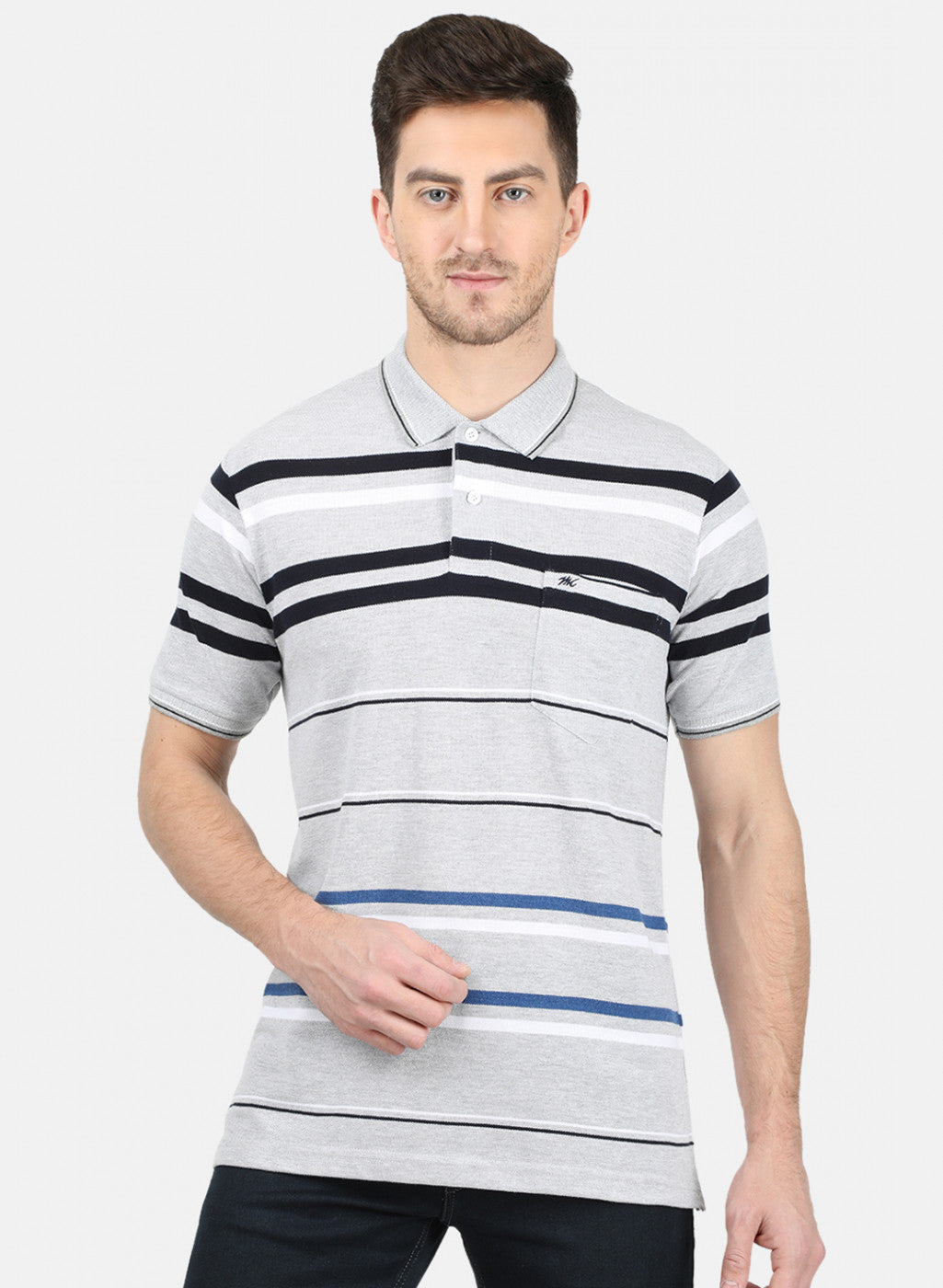 Mens Grey Stripe T-Shirt
