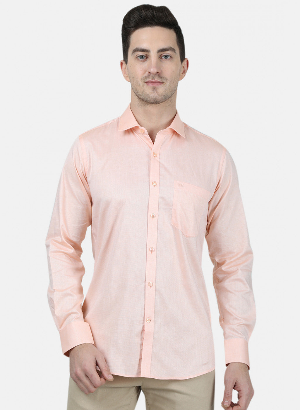 Mens Orange Printed Shirt