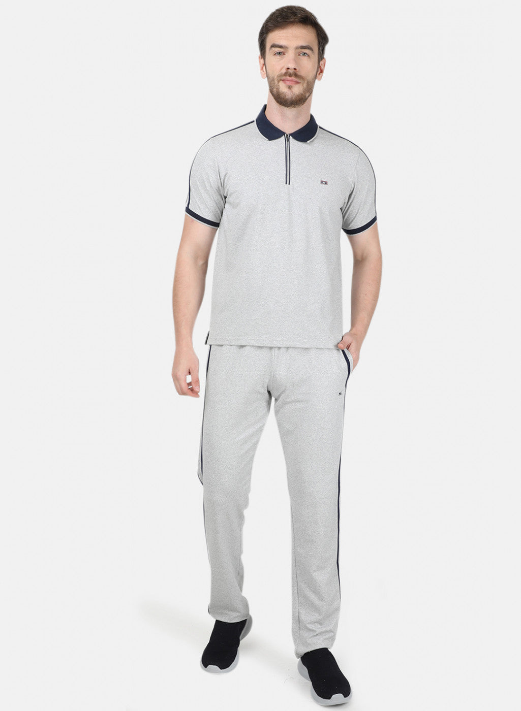 Mens Grey Stripe Lower Set
