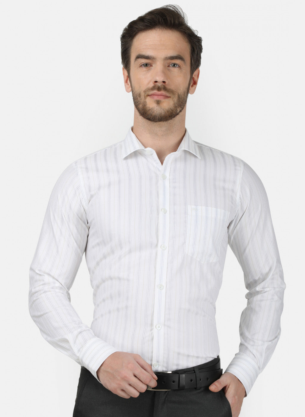 Mens White Stripe Shirt