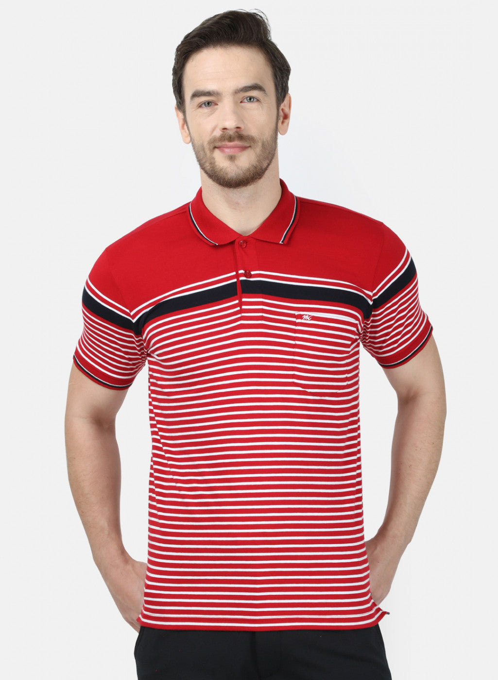 Mens Maroon Stripe T-Shirt