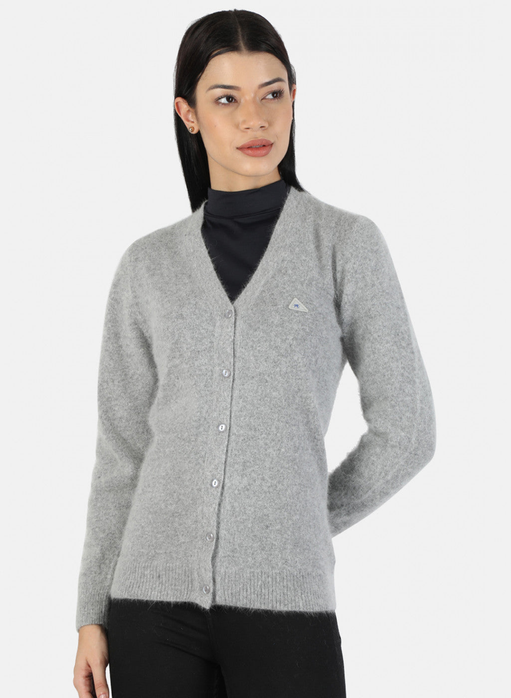 Women Grey Solid Cardigan