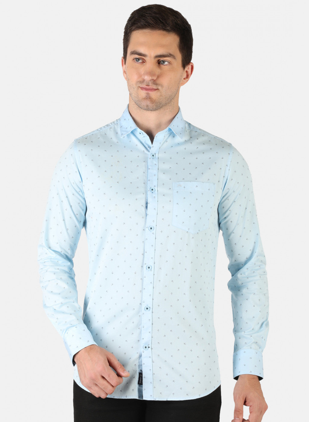 Men Blue Printed Shirt