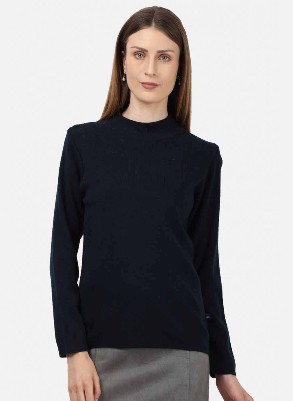 Women Navy Blue Solid Sceavy