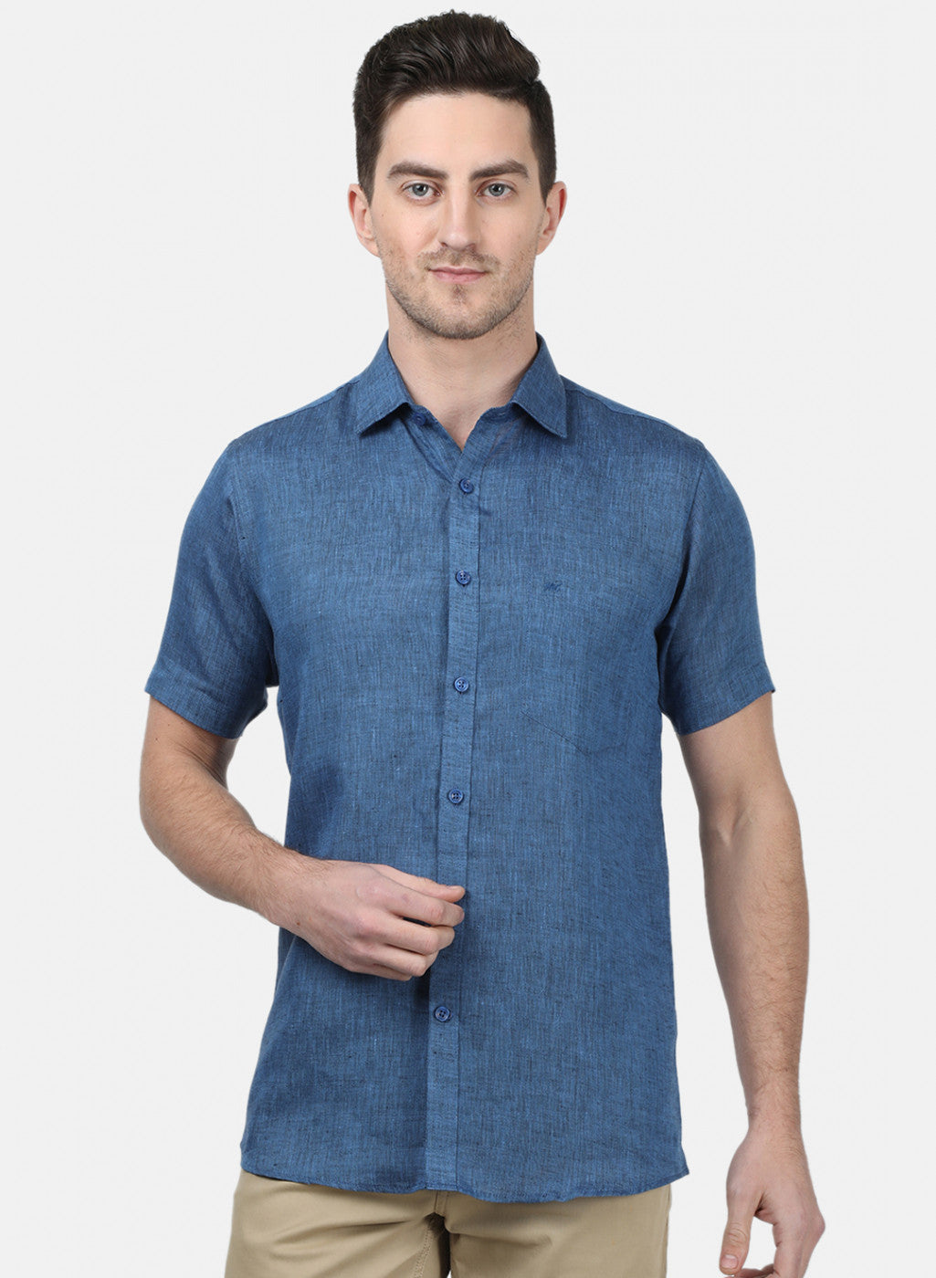 Mens NAvy Blue Solid Shirts