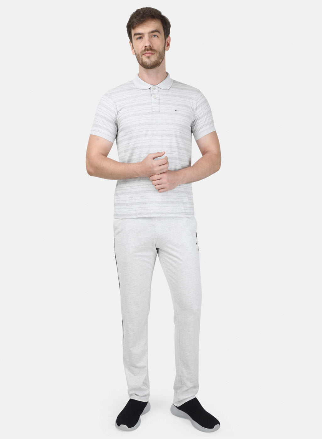 Mens Grey Stripe Lower Set