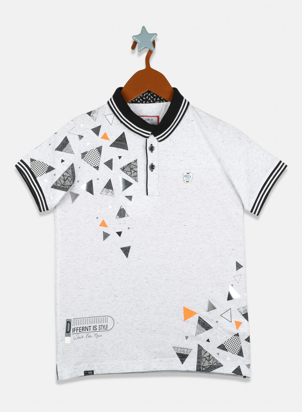 Boys White Printed T-Shirt