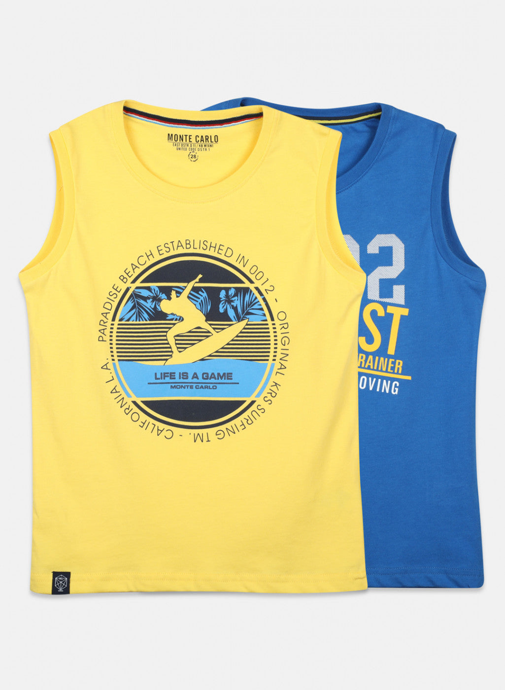 Boys Yellow & Blue Printed T-Shirt