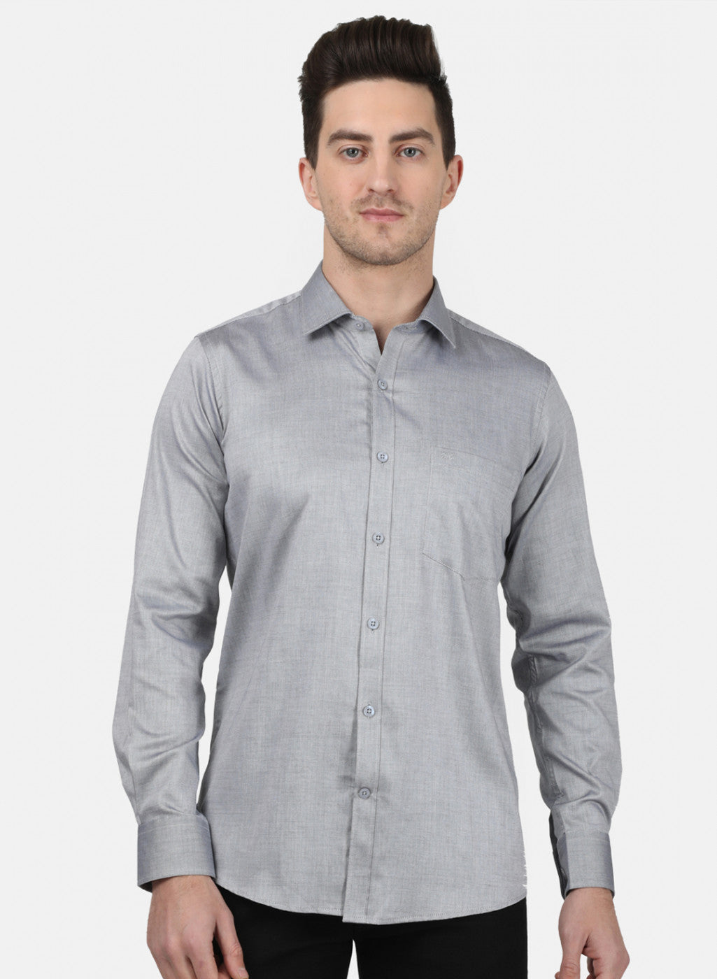 Mens Grey Printed Shirt