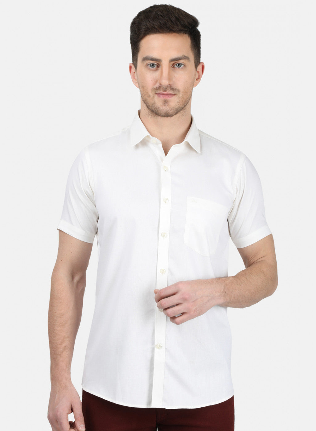 Mens Off White Printed Shirt