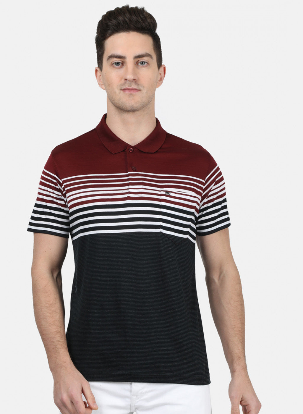 Mens Maroon Stripe T-Shirt