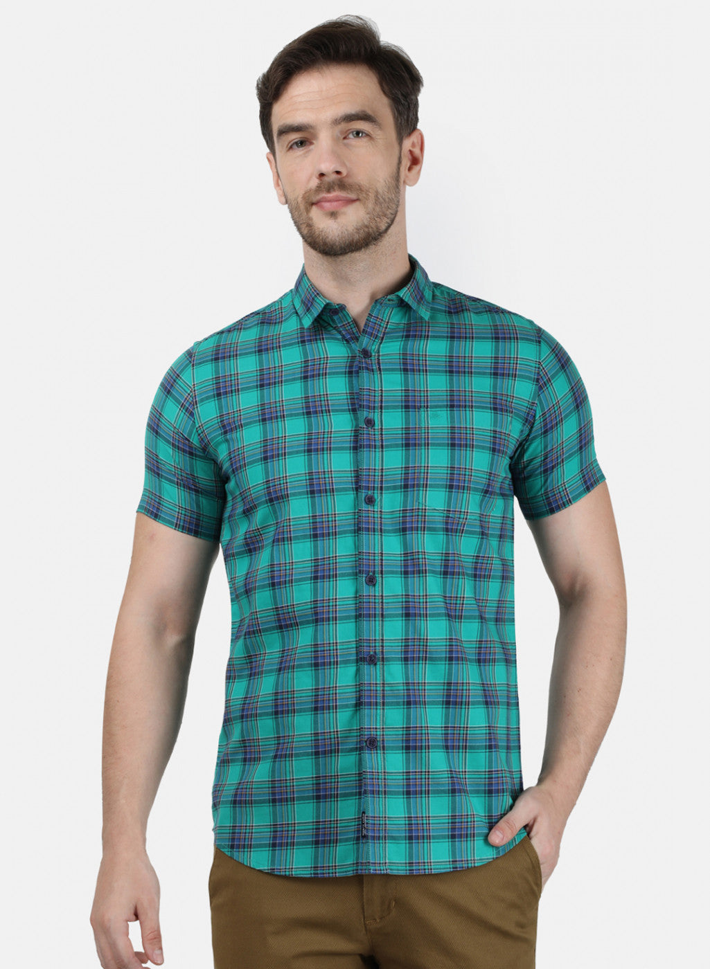 Mens Green Check Shirts