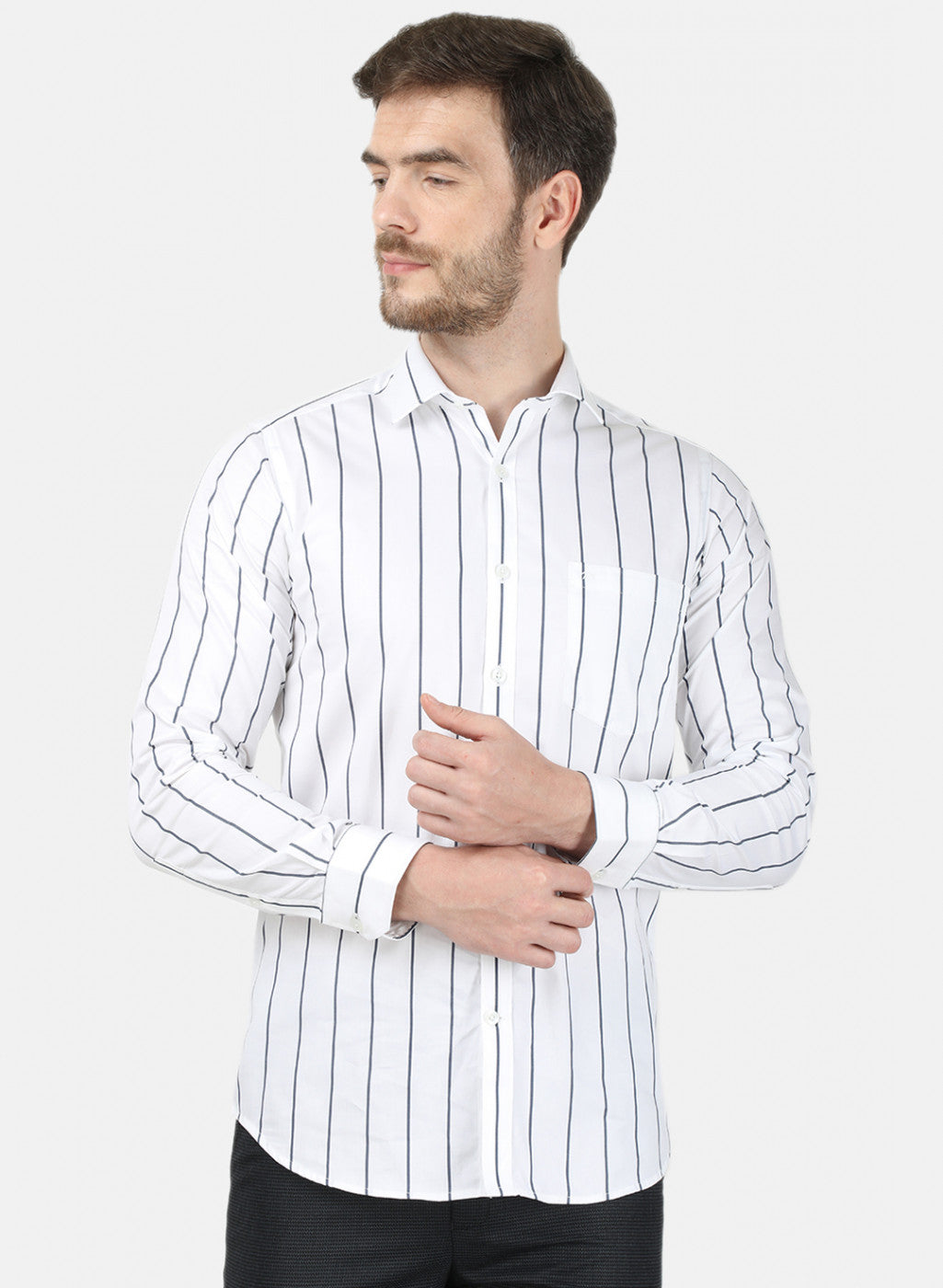 Mens White Stripe Shirt