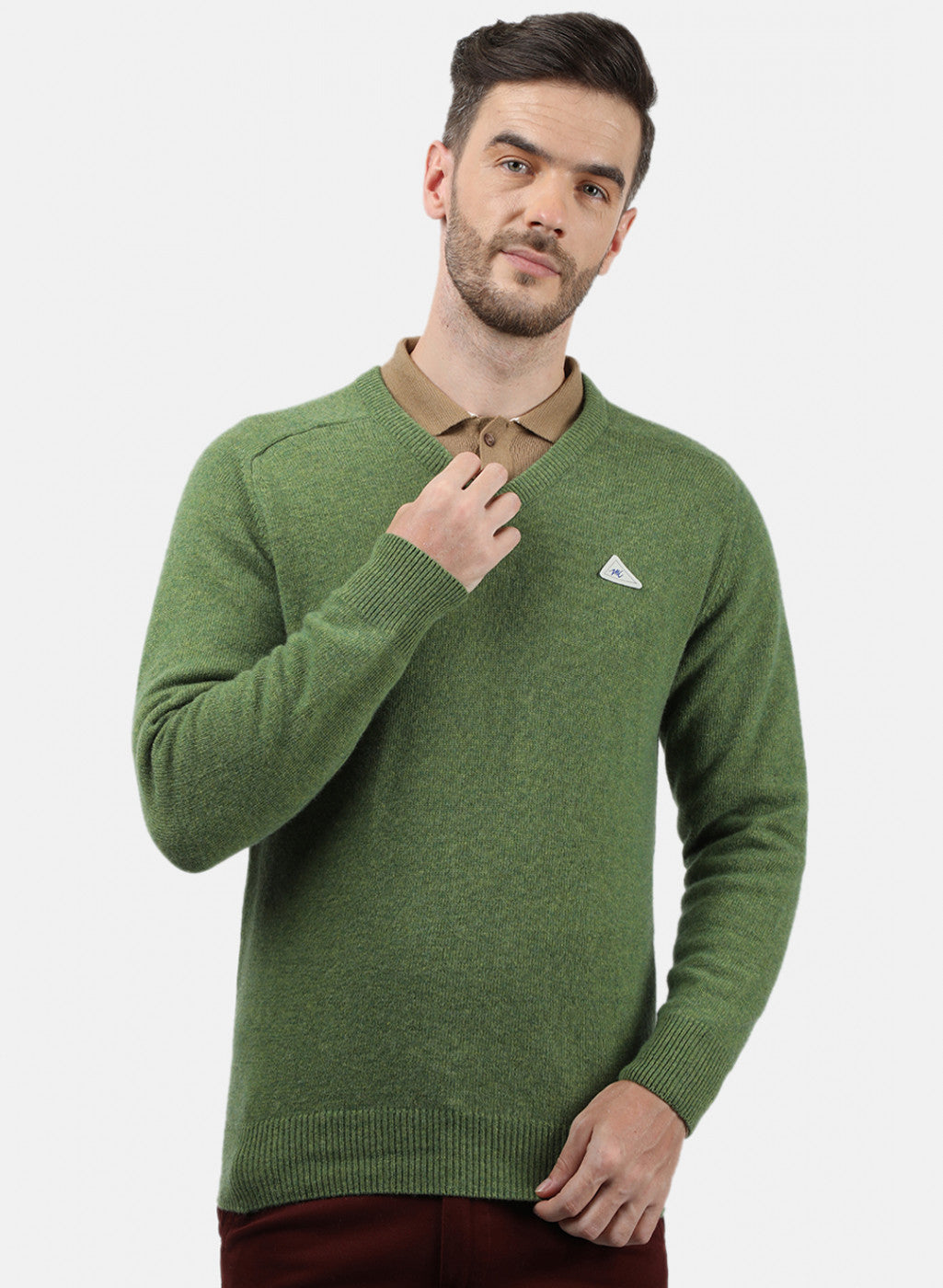 Men Green Solid Pullover