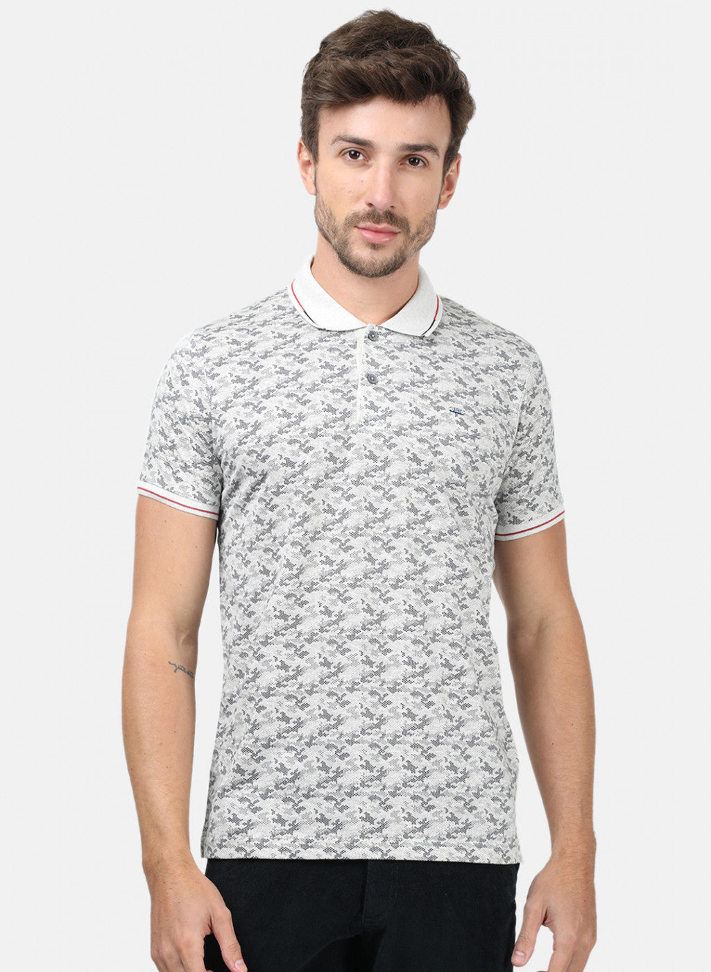 Men Grey Printed T-Shirts