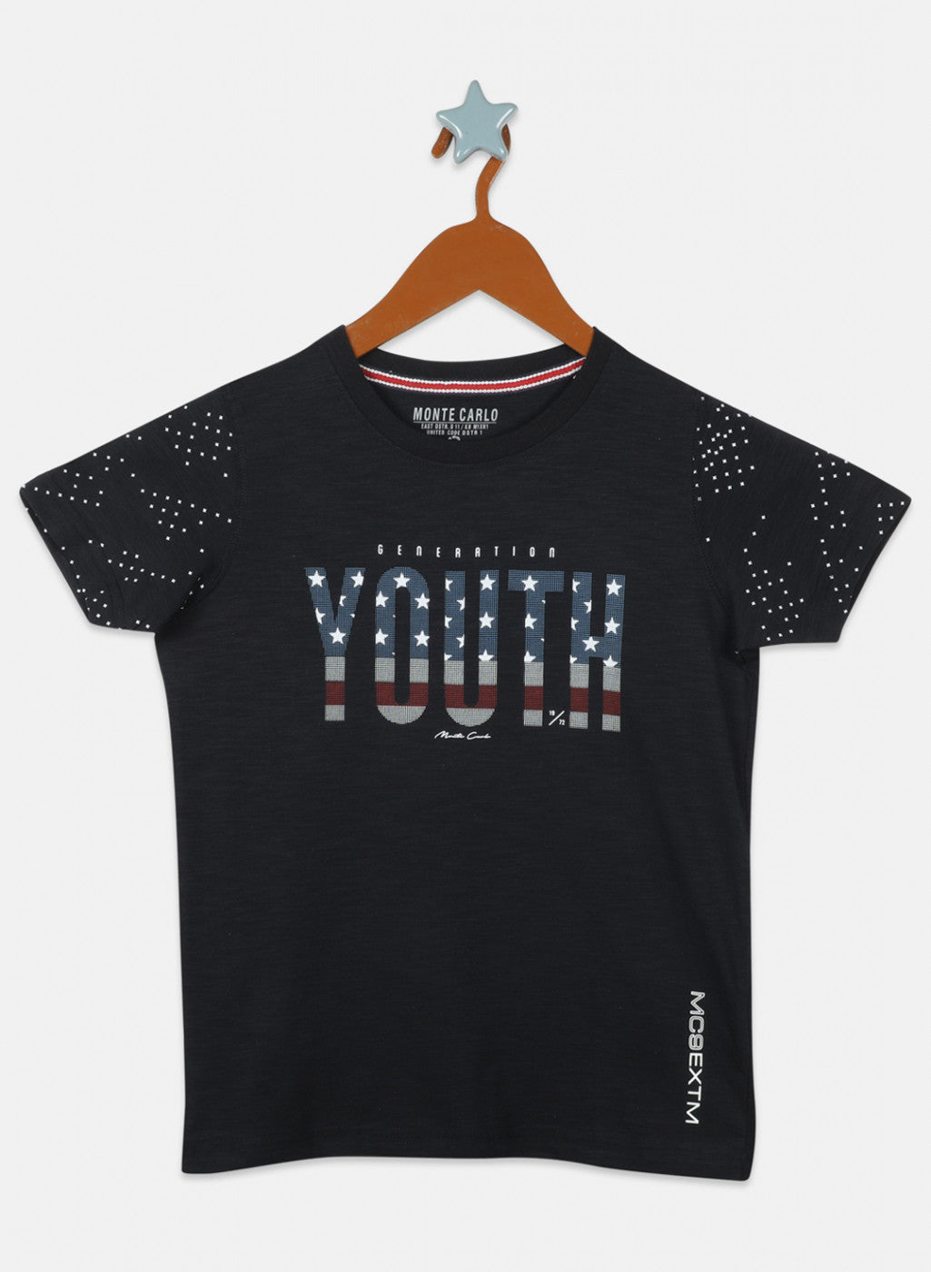 Boys Navy Blue Printed T-Shirts