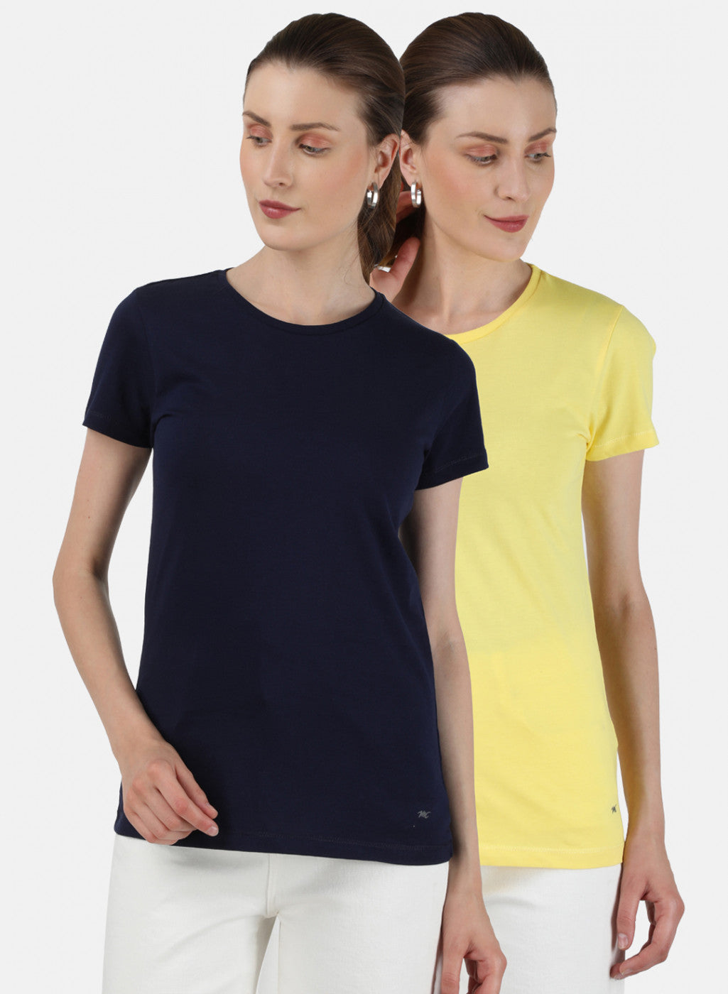 Womens Yellow & Blue Plain Top 2Pc Set