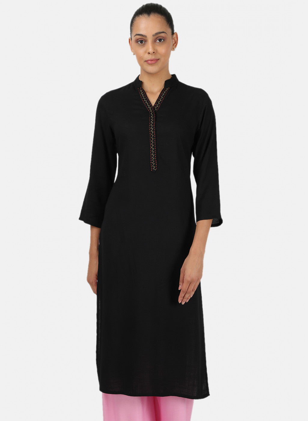 Womens Black Plain Tunic