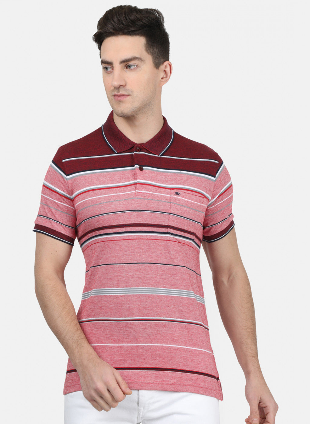 Mens Maroon Stripe T-Shirt