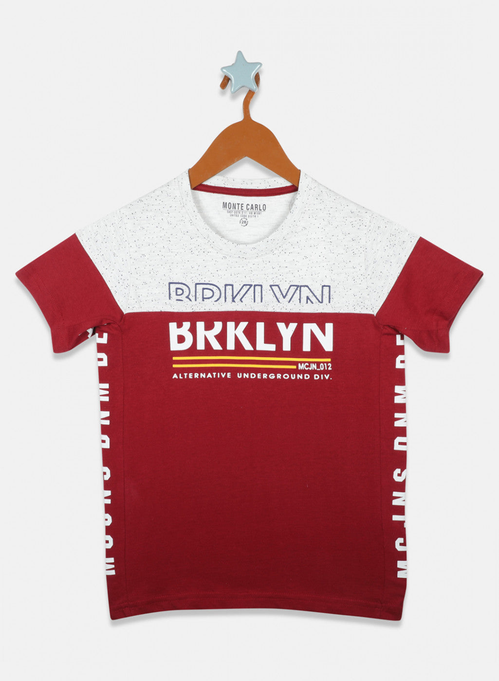 Boys Red & Grey Printed T-Shirts