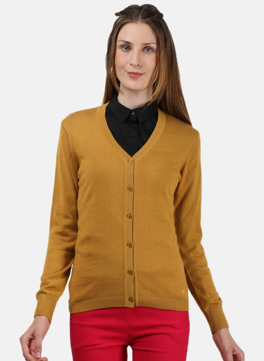 Women Yellow Solid Cardigan