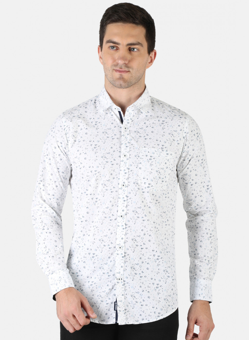 Men White Printed Shirt