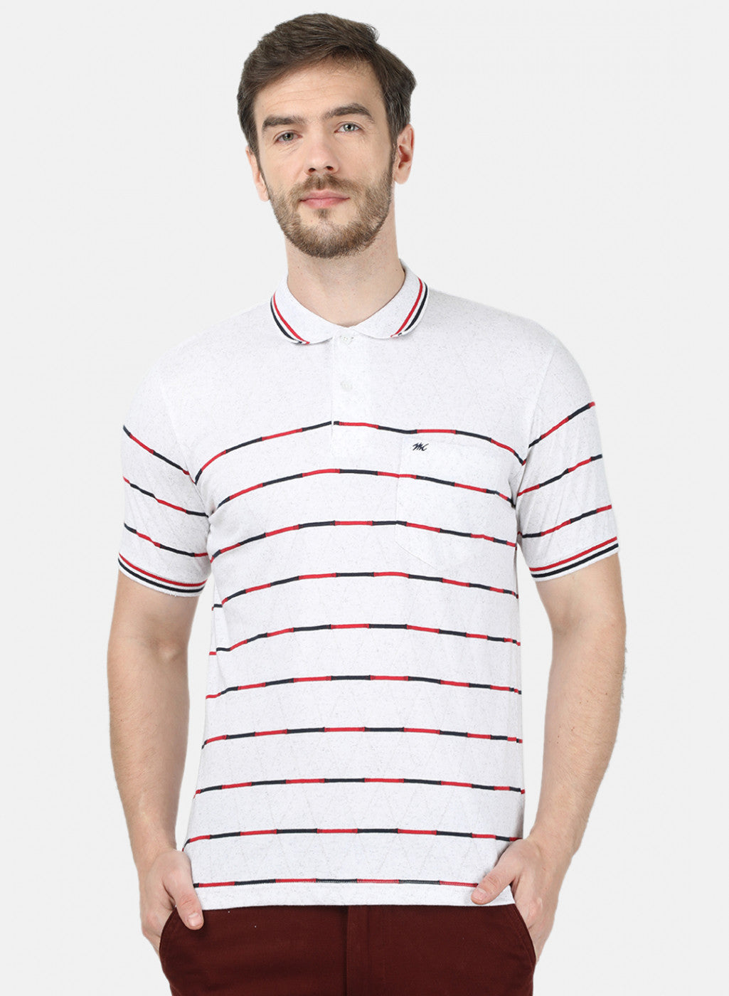 Mens White Stripe T-Shirt