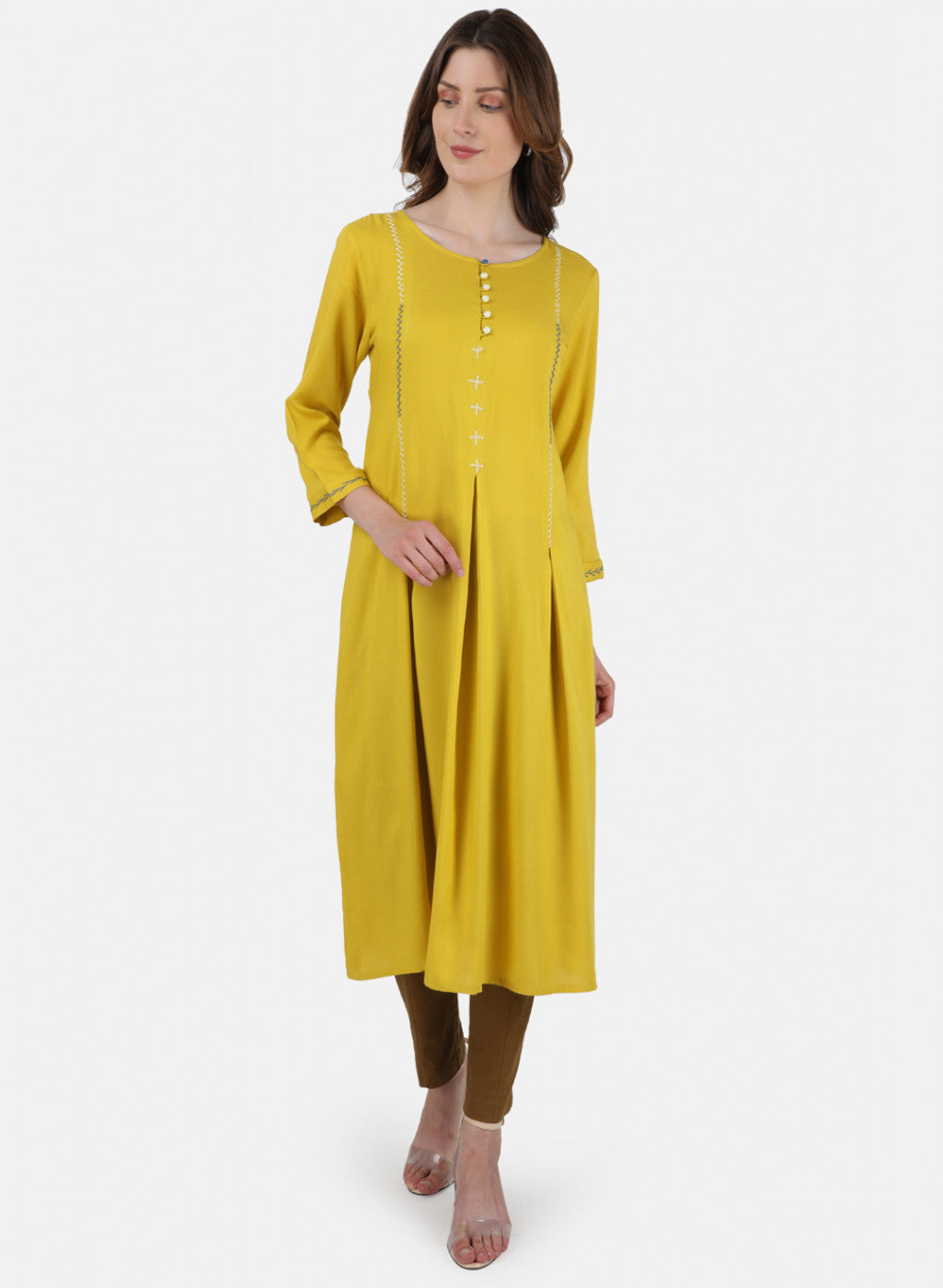 Womens Mustard Plain Tunic