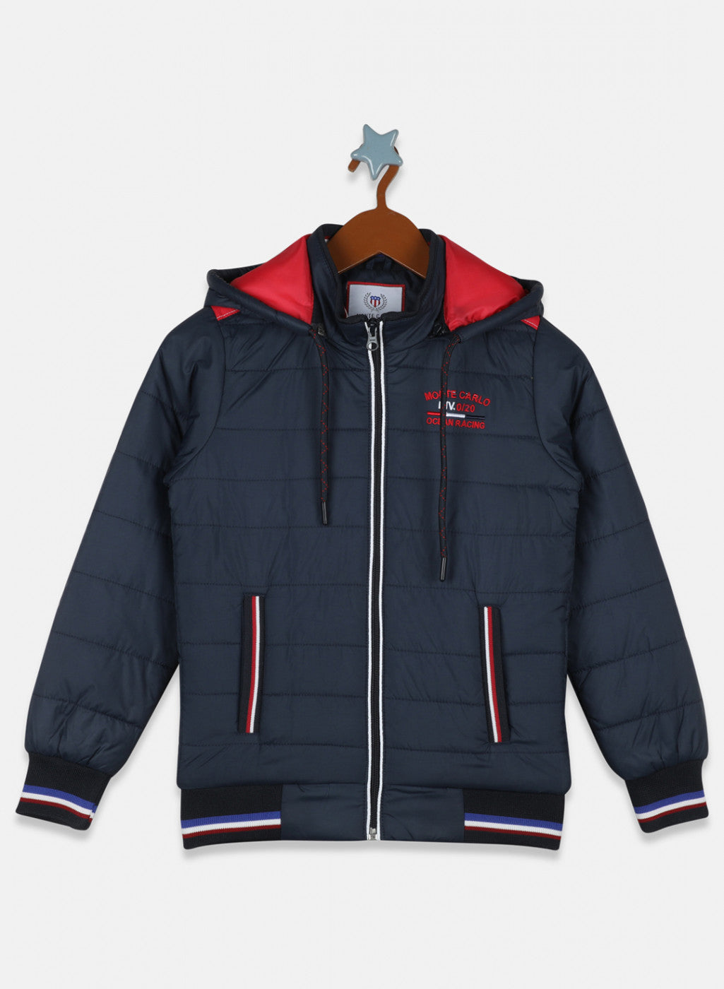 Boys Blue Solid Jacket