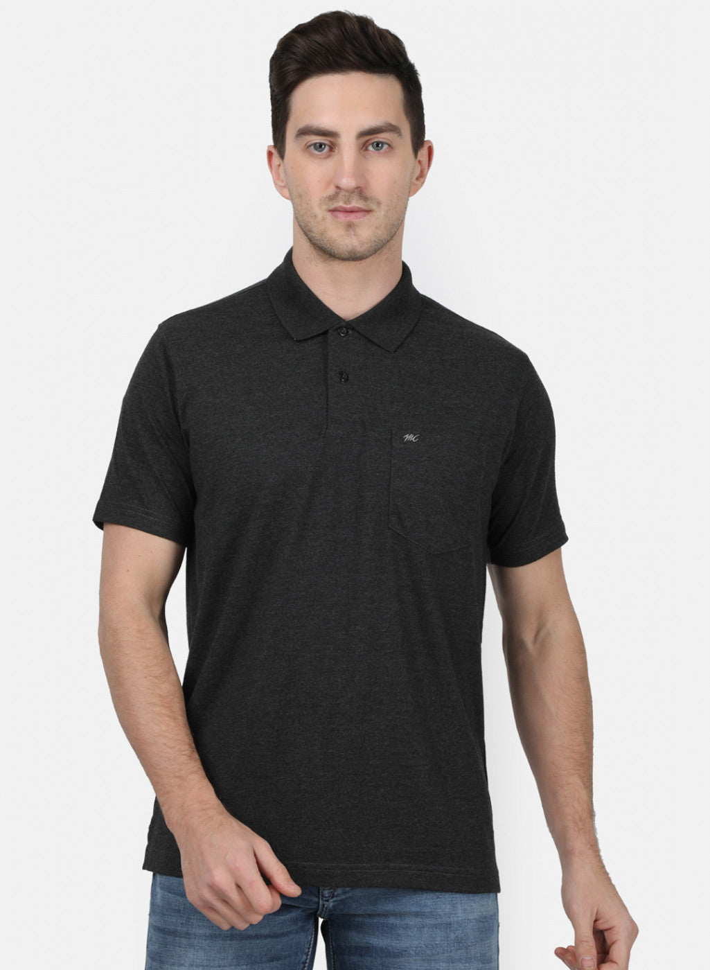 Mens Grey Plain T-Shirt