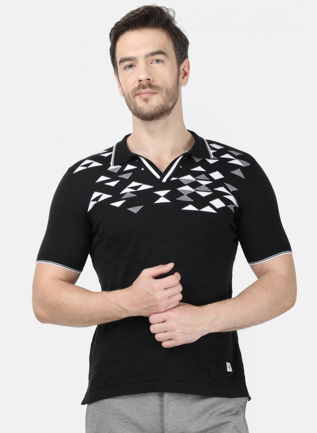Mens Black Plain T-Shirt