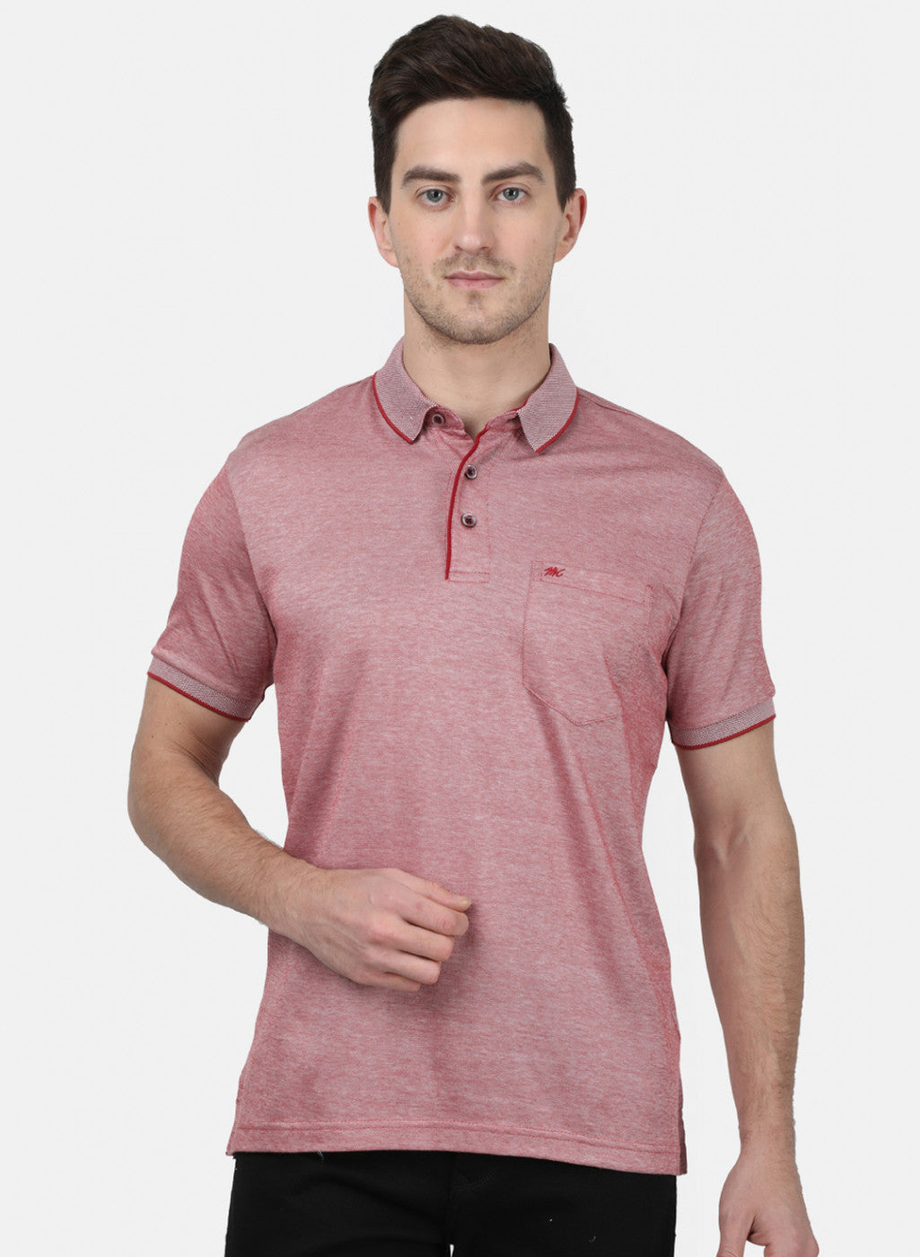 Mens Maroon Plain T-Shirt