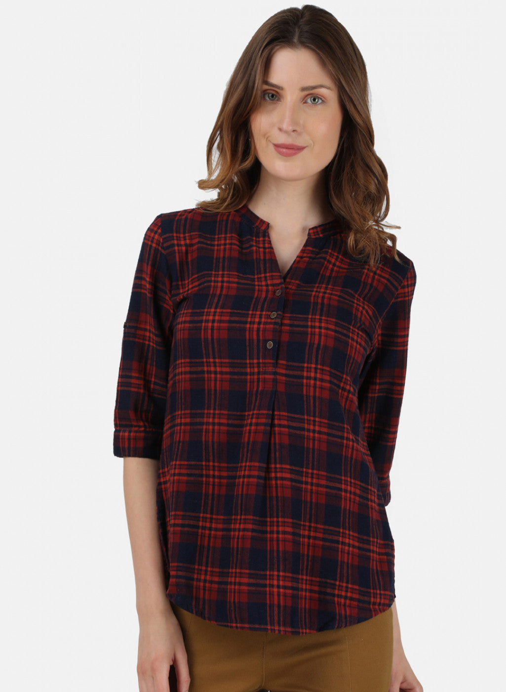 Womens Red Check Top