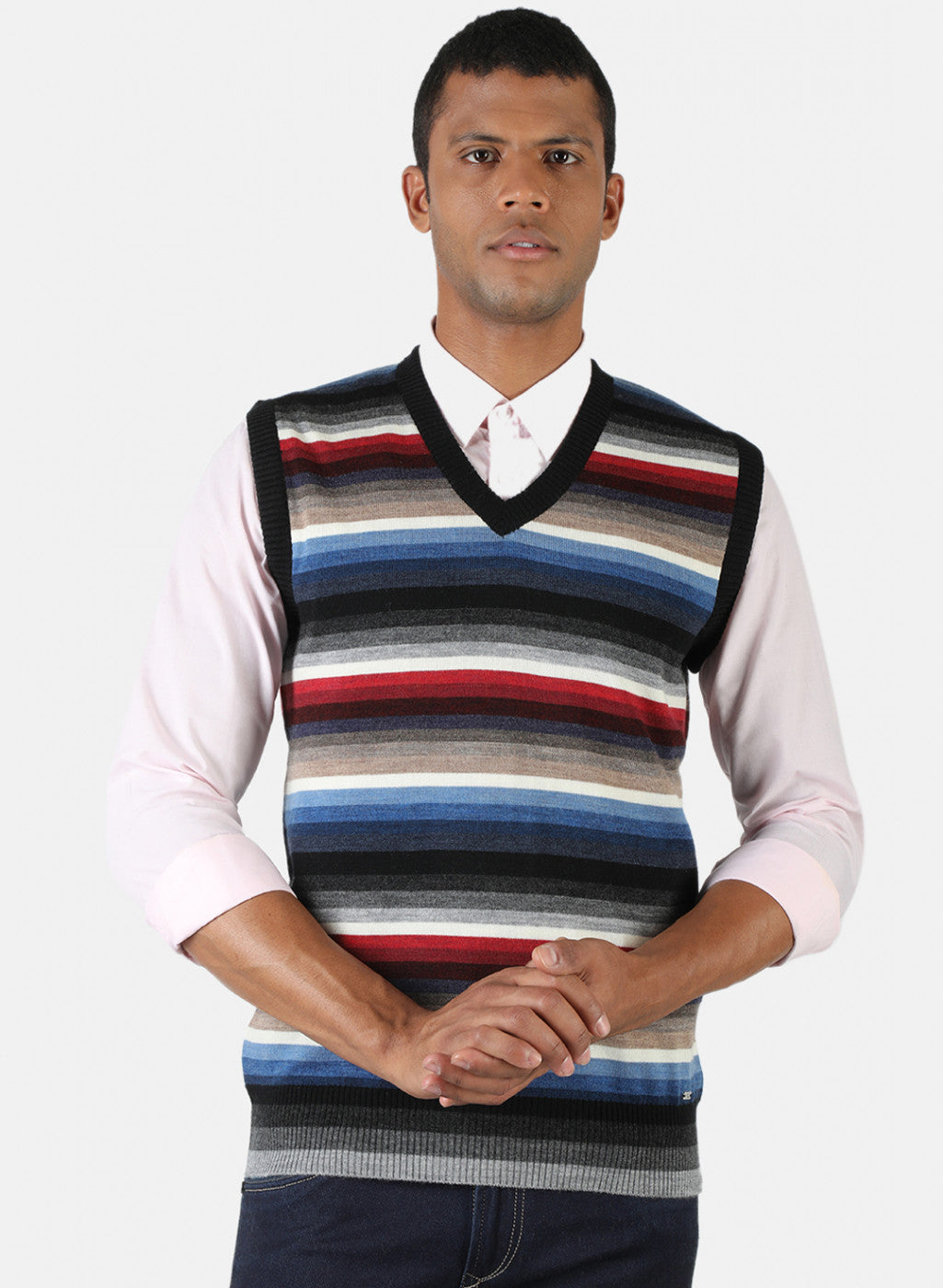 Men Multicolor Solid Sweater - Main Image