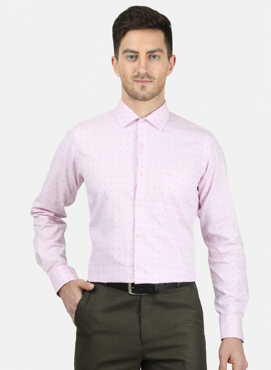 Mens Pink Printed Shirt