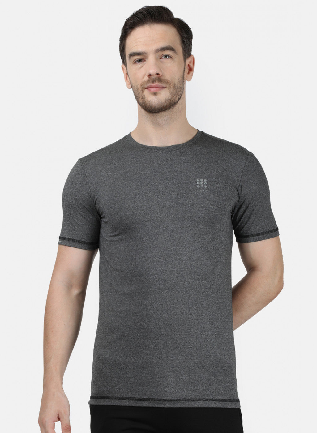 Rock.it Men Grey Plain T-Shirt
